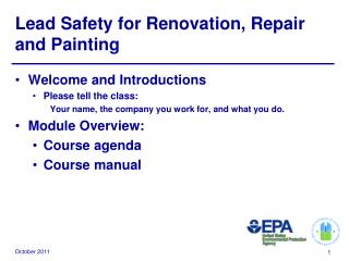 Lead Safety for Renovation, Repair and Painting