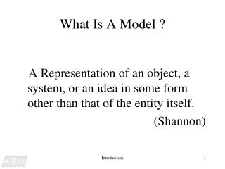 What Is A Model ?