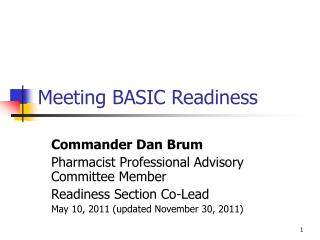 Meeting BASIC Readiness