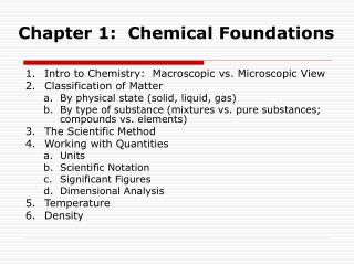 Chapter 1: Chemical Foundations