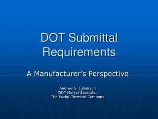 DOT Submittal Requirements