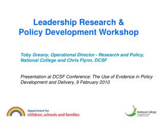 Leadership Research &amp; Policy Development Workshop