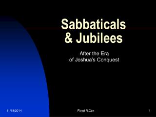 Sabbaticals &amp; Jubilees
