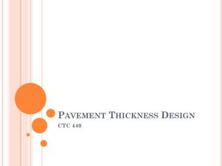 Pavement Thickness Design