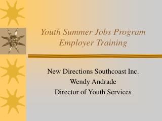Youth Summer Jobs Program Employer Training
