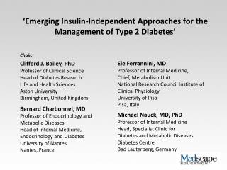 ‘Emerging Insulin-Independent Approaches for the Management of Type 2 Diabetes’