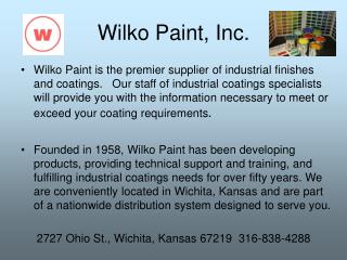 Wilko Paint, Inc.