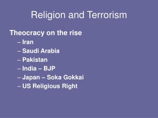 Religion and Terrorism