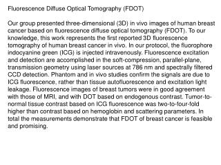 Fluorescence Diffuse Optical Tomography (FDOT)