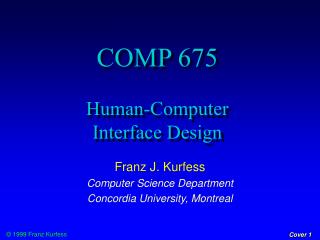 COMP 675 Human-Computer Interface Design