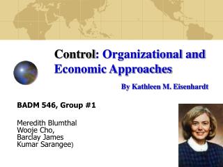Control : Organizational and Economic Approaches By Kathleen M. Eisenhardt