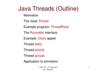 Java Threads (Outline)