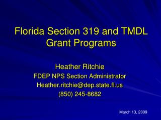 Florida Section 319 and TMDL Grant Programs