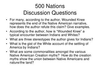 500 Nations Discussion Questions