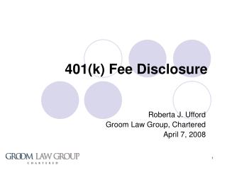 401(k) Fee Disclosure