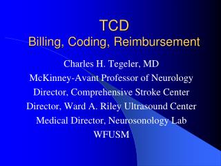 TCD Billing, Coding, Reimbursement