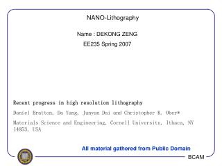 NANO-Lithography