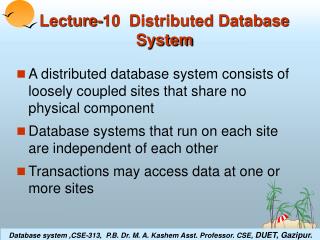 Lecture-10 Distributed Database System