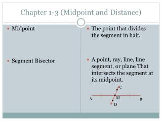 Chapter 1-3 (Midpoint and Distance)
