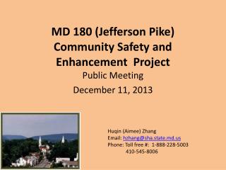 MD 180 (Jefferson Pike) Community Safety and Enhancement Project