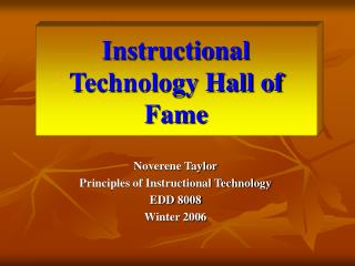 Instructional Technology Hall of Fame