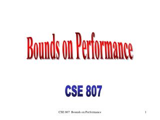Bounds on Performance