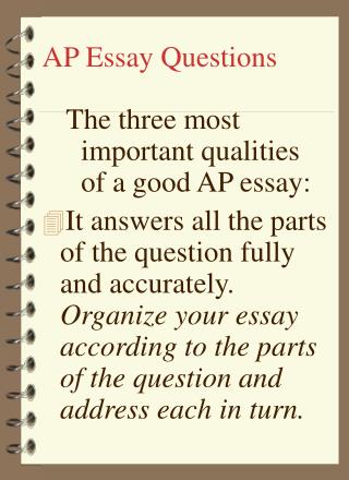 AP Essay Questions