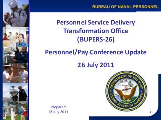 Personnel Service Delivery Transformation Office (BUPERS-26) Personnel/Pay Conference Update