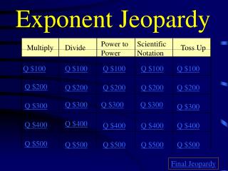 Exponent Jeopardy