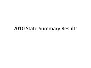2010 State Summary Results