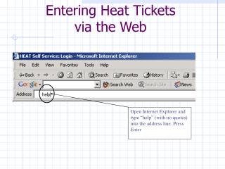 Entering Heat Tickets via the Web
