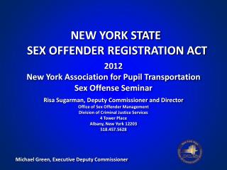 2012 New York Association for Pupil Transportation Sex Offense Seminar