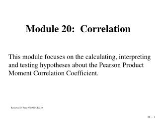 Module 20: Correlation