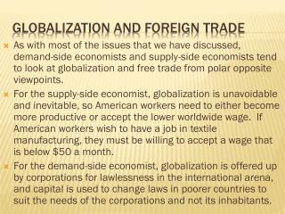 Globalization and foreign trade