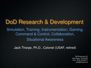 DoD Research &amp; Development