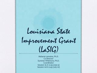 Louisiana State Improvement Grant (LaSIG)