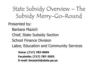 State Subsidy Overview – The Subsidy Merry-Go-Round