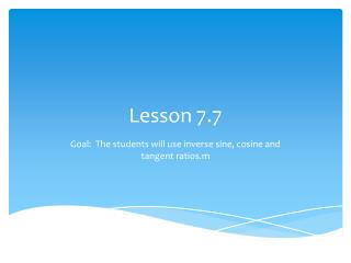 Lesson 7.7