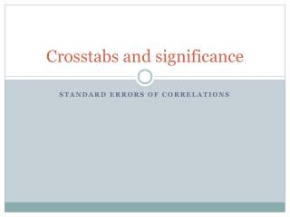 Crosstabs and significance