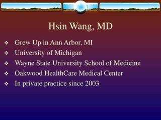 Hsin Wang, MD