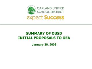 SUMMARY OF OUSD INITIAL PROPOSALS TO OEA