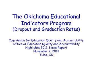 The Oklahoma Educational Indicators Program