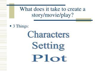 What does it take to create a story/movie/play?