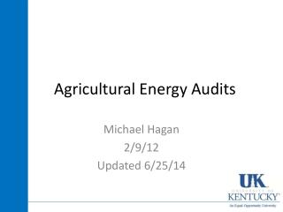 Agricultural Energy Audits