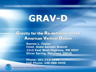 GRAV-D G ravity for the R e-definition of the A merican V ertical D atum
