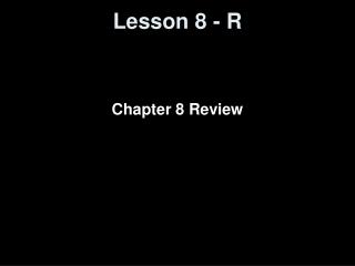 Lesson 8 - R