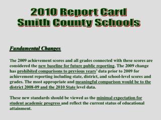 2010 Report Card Smith County Schools