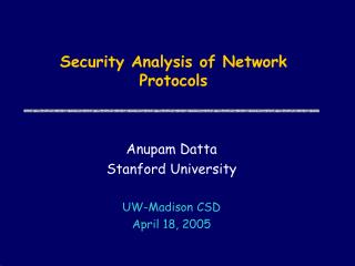 Security Analysis of Network Protocols
