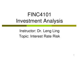 FINC4101 Investment Analysis