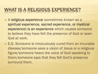 What is a religious Experience?